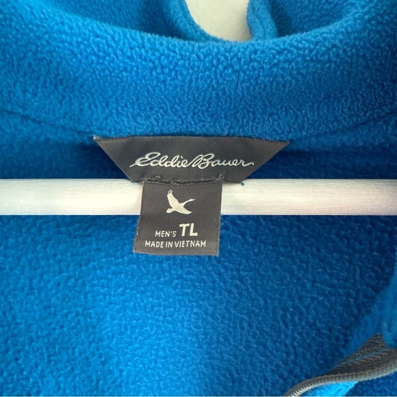 Eddie Bauer Men's Blue Zip-Up Sweater - Large (Tall) - Picture 3 of 5